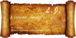 Lintner Jenő névjegykártya