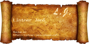 Lintner Jenő névjegykártya