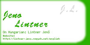jeno lintner business card